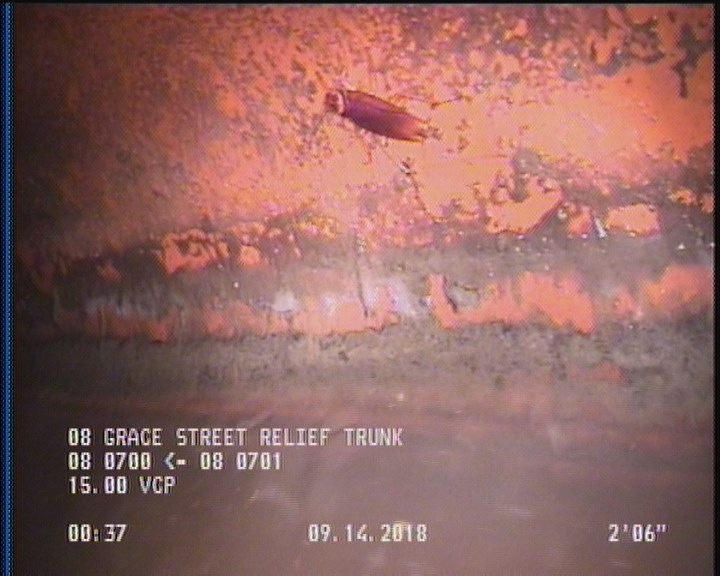 Deposits Attached Grease, 5 %of cross sectional area, from 04 to 08 o'clock, , within 8 inches of joint: YES, Start