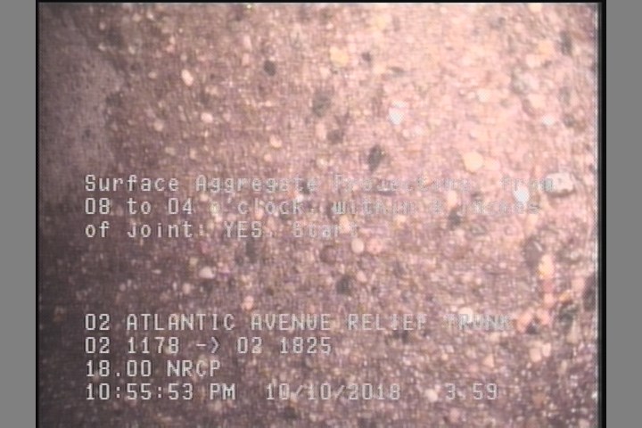 Surface Aggregate Projecting, from 08 to 04 o'clock, within 8 inches of joint: YES, Start