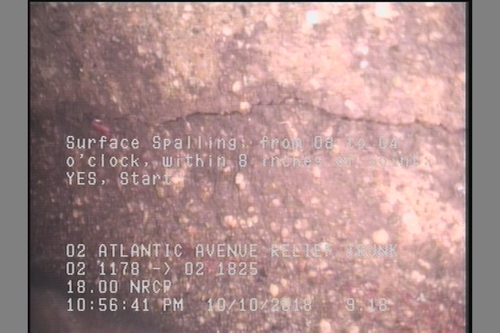 Surface Spalling, from 08 to 04 o'clock, within 8 inches of joint: YES, Start