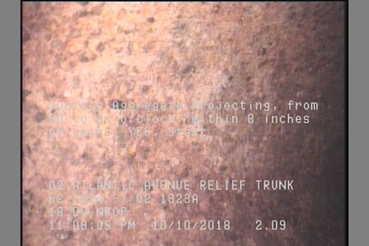 Surface Aggregate Projecting, from 08 to 04 o'clock, within 8 inches of joint: YES, Start