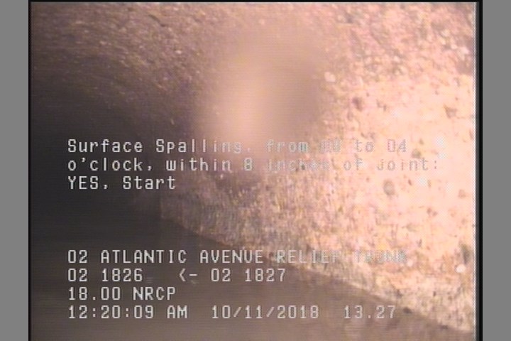 Surface Spalling, from 08 to 04 o'clock, within 8 inches of joint: YES, Start