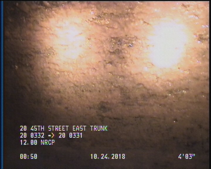 Deposits Attached Grease, 5 %of cross sectional area, from 03 to 09 o'clock, , within 8 inches of joint: YES, Start