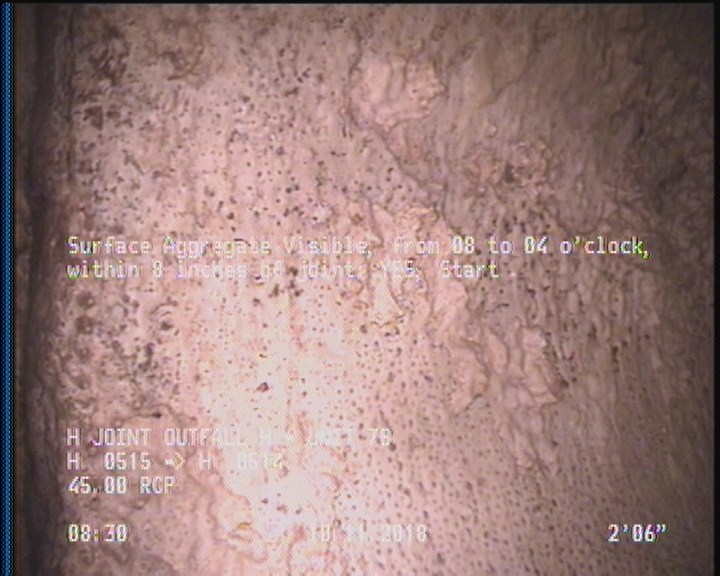 Surface Aggregate Visible, from 08 to 04 o'clock, within 8 inches of joint: YES, Start