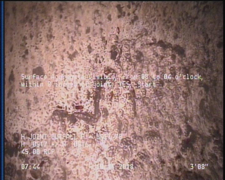 Surface Aggregate Visible, from 08 to 04 o'clock, within 8 inches of joint: YES, Start
