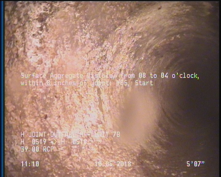Surface Aggregate Visible, from 08 to 04 o'clock, within 8 inches of joint: YES, Start