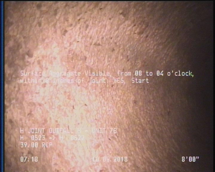 Surface Aggregate Visible, from 08 to 04 o'clock, within 8 inches of joint: YES, Start