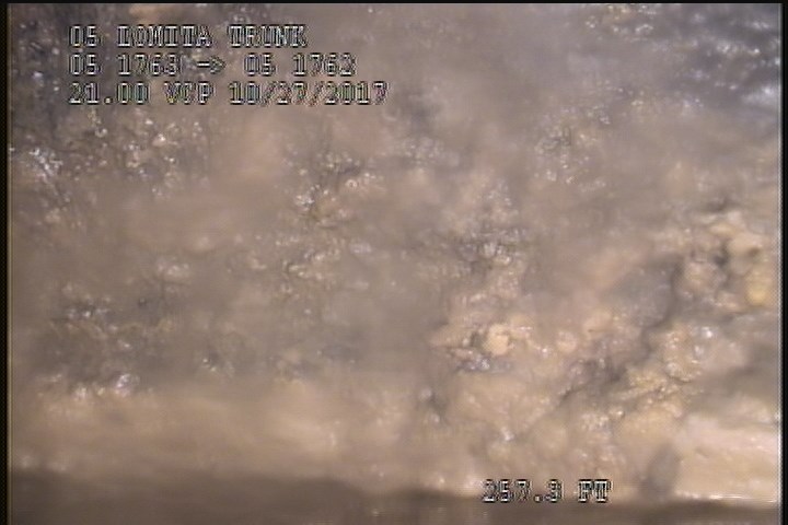 Deposits Attached Grease, 10 %of cross sectional area, from 02 to 03 o'clock, , within 8 inches of joint: YES