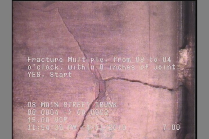 Fracture Multiple, from 08 to 04 o'clock, within 8 inches of joint: YES, Start