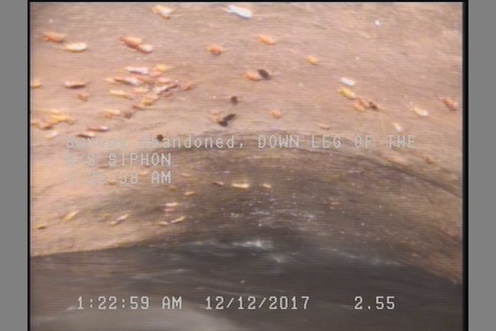 Survey Abandoned - DOWN LEG OF THE U/S SIPHON