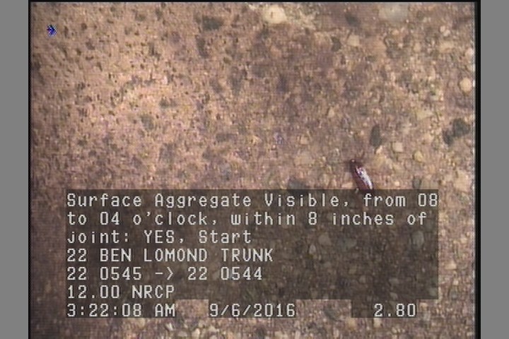 Surface Aggregate Visible, from 08 to 04 o'clock, within 8 inches of joint: YES, Start