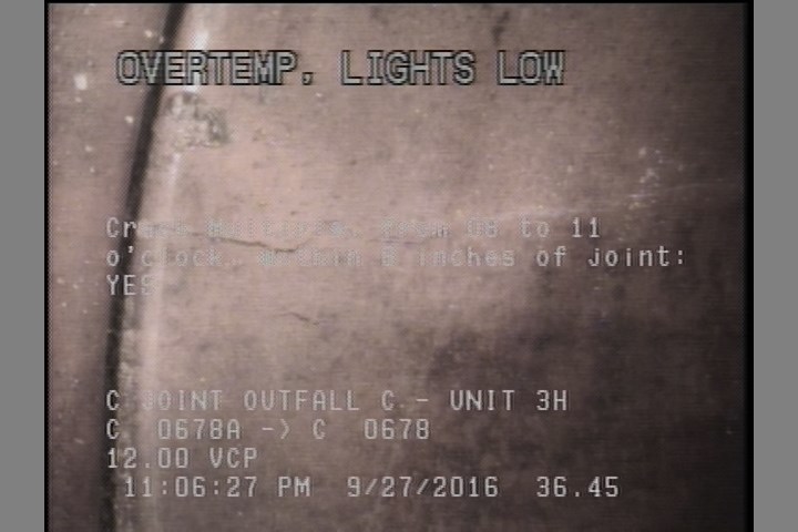 Crack Multiple, from 08 to 11 o'clock, within 8 inches of joint: YES