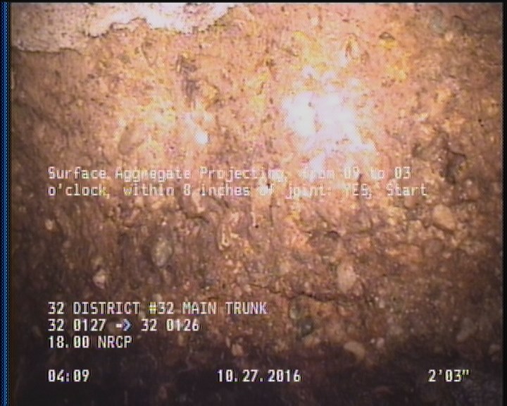 Surface Aggregate Projecting, from 09 to 03 o'clock, within 8 inches of joint: YES, Start