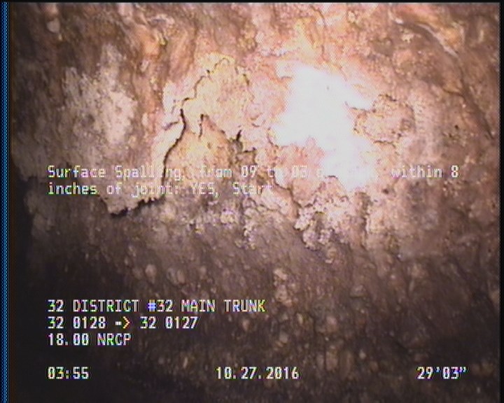Surface Spalling, from 09 to 03 o'clock, within 8 inches of joint: YES, Start