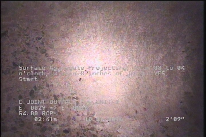 Surface Aggregate Projecting, from 08 to 04 o'clock, within 8 inches of joint: YES, Start