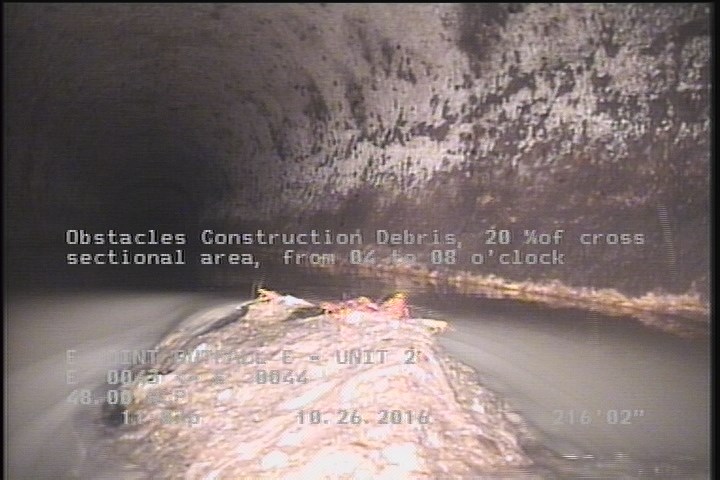 Obstacles Construction Debris, 20 %of cross sectional area, from 04 to 08 o'clock, Start