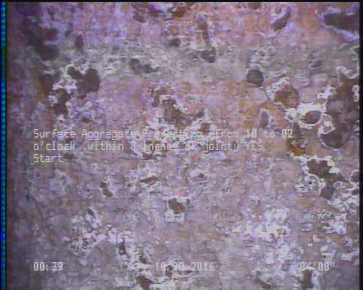 Surface Aggregate Projecting, from 10 to 02 o'clock, within 8 inches of joint: YES, Start