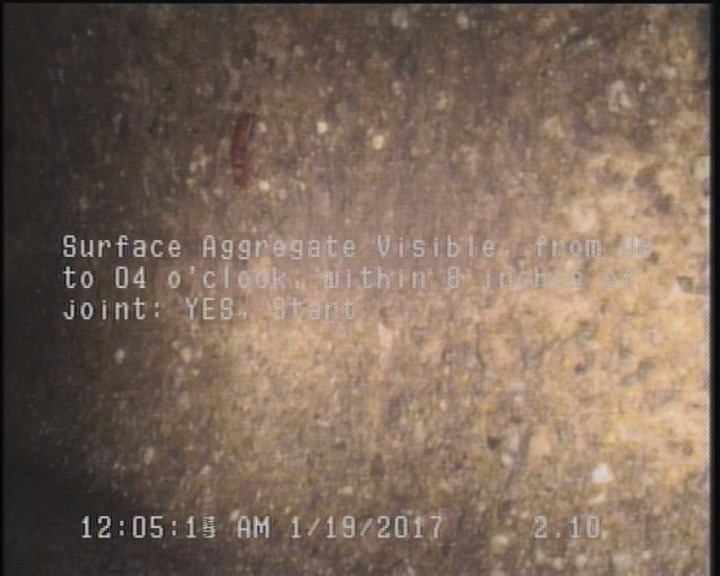Surface Aggregate Visible, from 08 to 04 o'clock, within 8 inches of joint: YES, Start