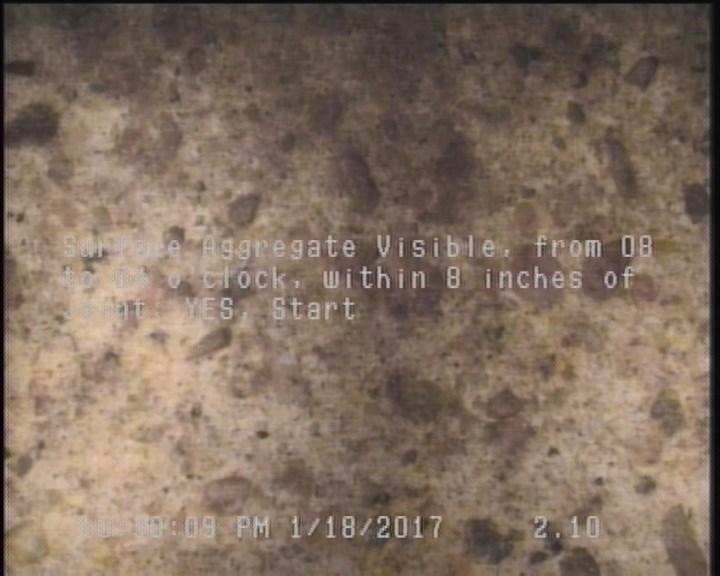 Surface Aggregate Visible, from 08 to 04 o'clock, within 8 inches of joint: YES, Start