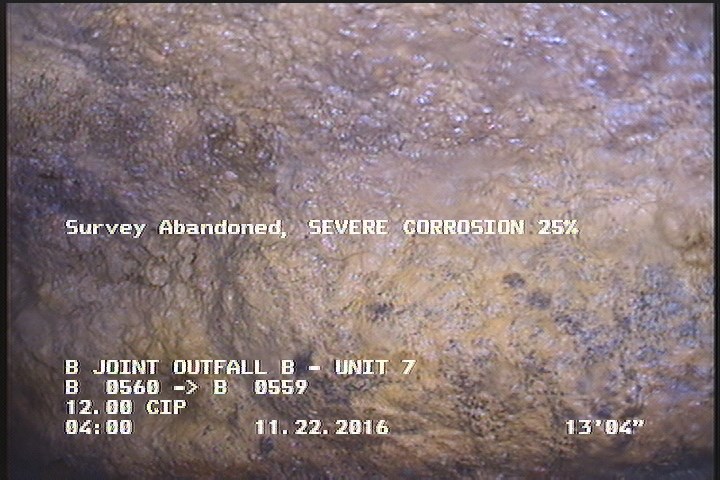 Survey Abandoned - SEVERE CORROSION 25%