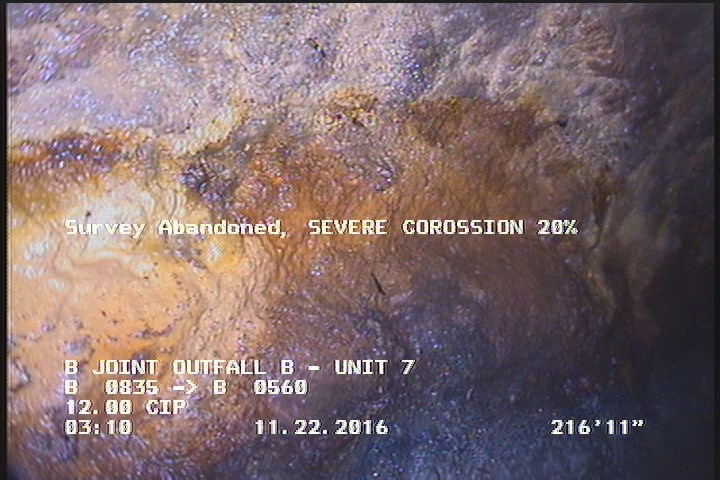 Survey Abandoned - SEVERE COROSSION 20%