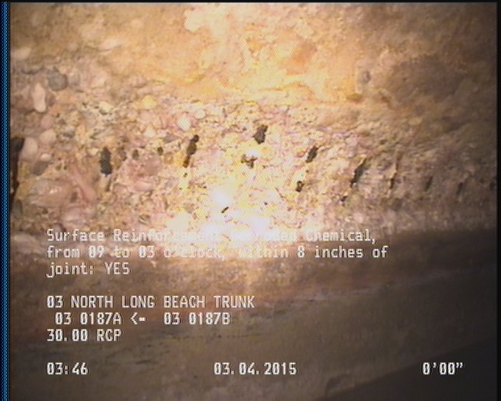Surface Reinforcement Corroded Chemical, from 09 to 03 o'clock, within 8 inches of joint: YES
