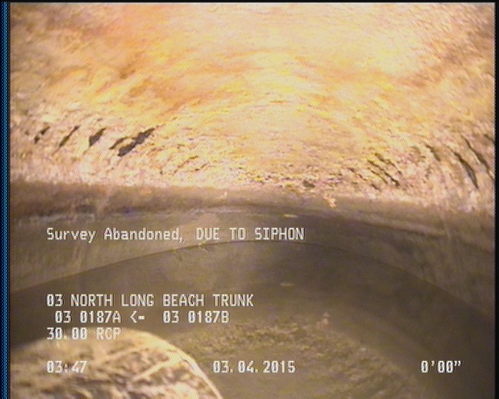 Survey Abandoned - DUE TO SIPHON