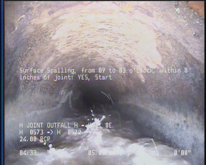 Surface Spalling, from 09 to 03 o'clock, within 8 inches of joint: YES, Start
