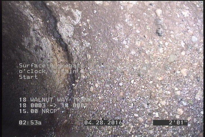 Surface Aggregate Visible, from 08 to 04 o'clock, within 8 inches of joint: YES, Start