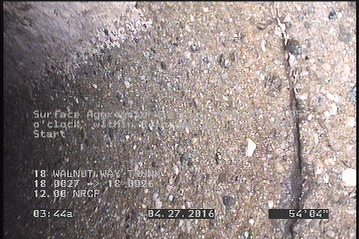 Surface Aggregate Visible, from 07 to 05 o'clock, within 8 inches of joint: YES, Start