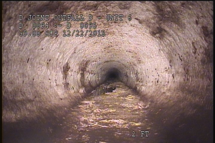 Downstream Manhole, Survey Begins - 11:14 AM