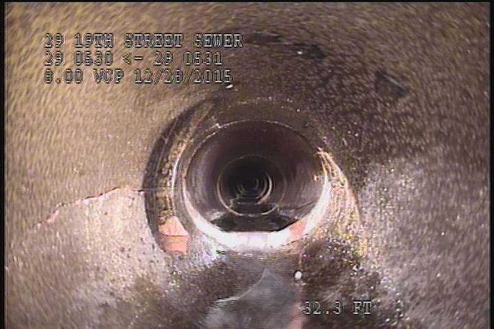 Downstream Manhole, Survey Begins - 2:11 PM, EMERGENCY INSPECTION