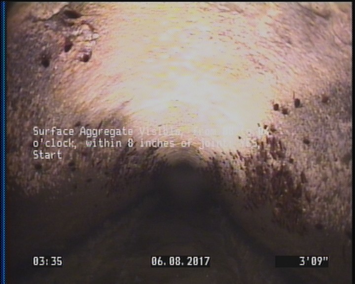 Surface Aggregate Visible, from 08 to 04 o'clock, within 8 inches of joint: YES, Start