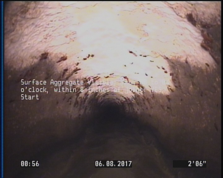 Surface Aggregate Visible, from 08 to 04 o'clock, within 8 inches of joint: YES, Start