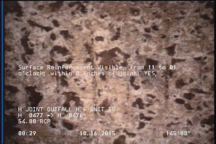 Surface Reinforcement Visible, from 11 to 01 o'clock, within 8 inches of joint: YES, Start