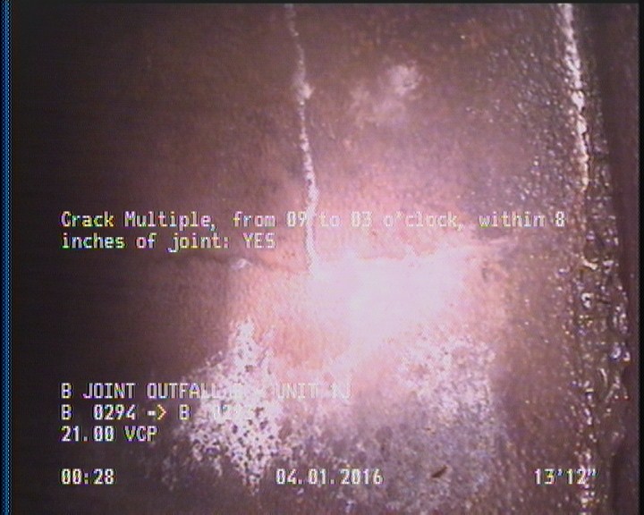 Crack Multiple, from 09 to 03 o'clock, within 8 inches of joint: YES