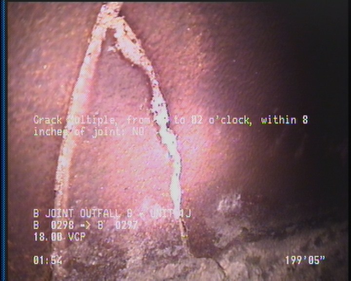 Crack Multiple, from 08 to 02 o'clock, within 8 inches of joint: NO