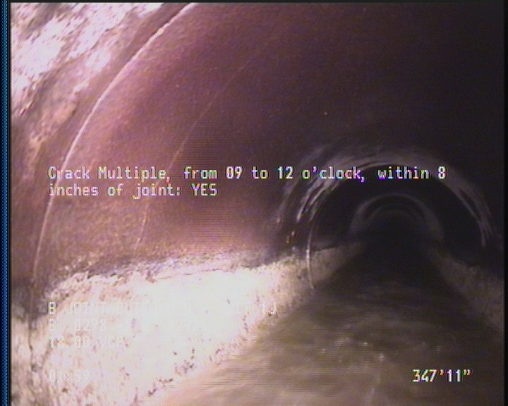 Crack Multiple, from 09 to 12 o'clock, within 8 inches of joint: YES