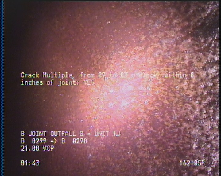 Crack Multiple, from 09 to 03 o'clock, within 8 inches of joint: YES