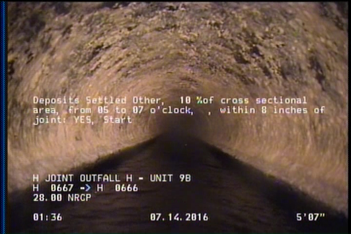 Deposits Settled Other, 10 %of cross sectional area, from 05 to 07 o'clock, , within 8 inches of joint: YES, Start - OTHER