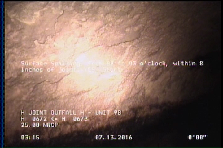 Surface Spalling, from 09 to 03 o'clock, within 8 inches of joint: YES, Start