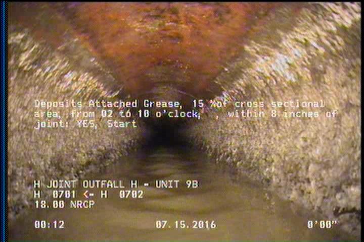 Deposits Attached Grease, 5 %of cross sectional area, from 12 to 12 o'clock, , within 8 inches of joint: YES, Start