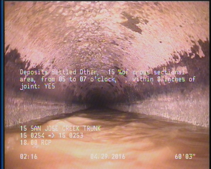 Deposits Settled Other, 15 %of cross sectional area, from 05 to 07 o'clock, , within 8 inches of joint: YES