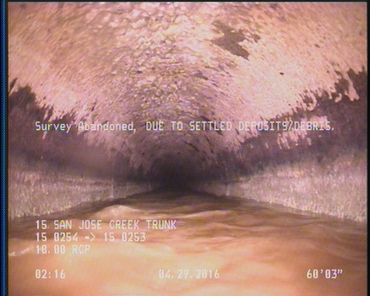 Survey Abandoned - DUE TO SETTLED DEPOSITS/DEBRIS.