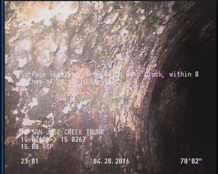 Surface Spalling, from 08 to 04 o'clock, within 8 inches of joint: YES, Start