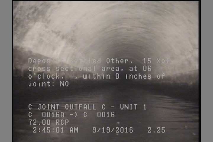 Deposits Settled Other, 15 %of cross sectional area, at 06 o'clock, , within 8 inches of joint: NO