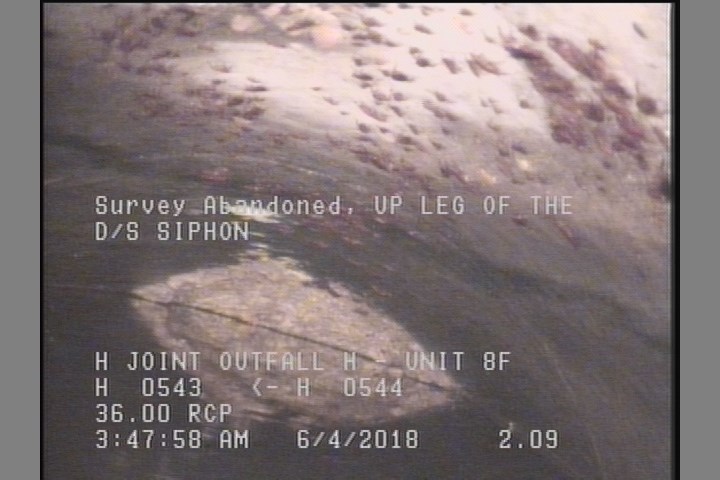 Survey Abandoned - UP LEG OF THE D/S SIPHON