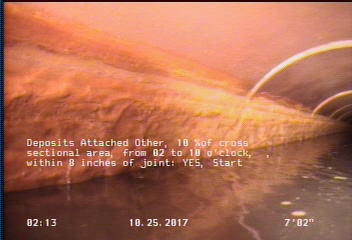 Deposits Attached Other, 10 %of cross sectional area, from 02 to 10 o'clock, , within 8 inches of joint: YES, Start