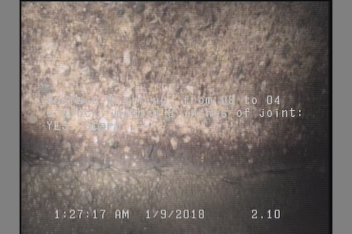 Surface Spalling, from 08 to 04 o'clock, within 8 inches of joint: YES, Start