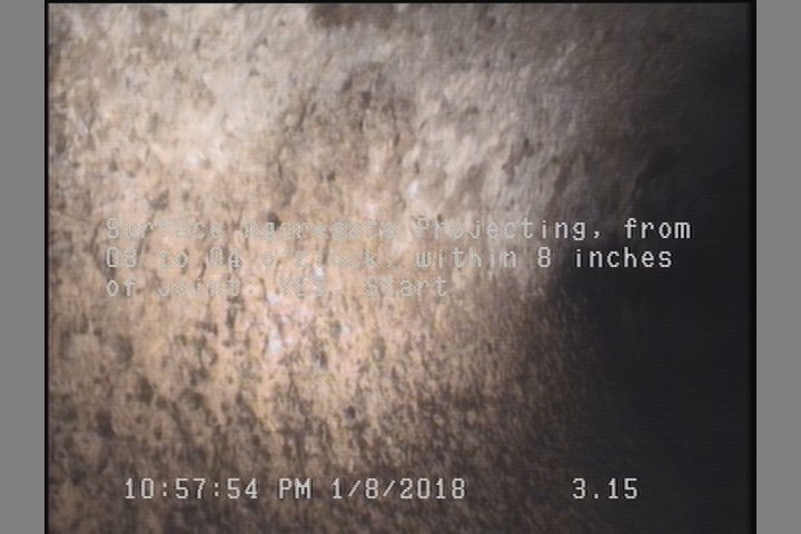 Surface Aggregate Projecting, from 08 to 04 o'clock, within 8 inches of joint: YES, Start