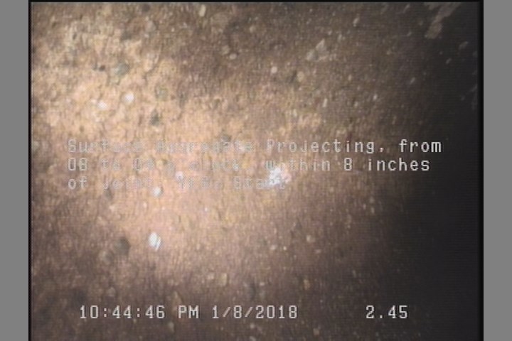 Surface Aggregate Projecting, from 08 to 04 o'clock, within 8 inches of joint: YES, Start